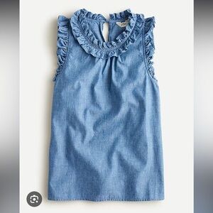 J. Crew Sleeveless Chambray Top